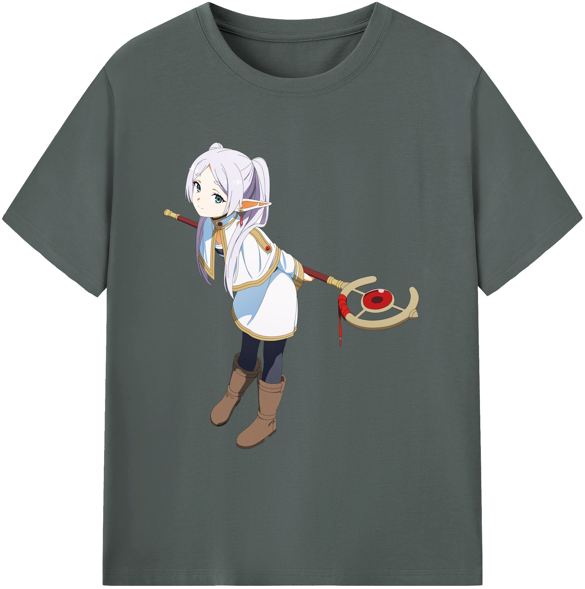 （画像用） 葬送のフリーレン Frieren 綿100％ メンズ半袖Tシャツ｜肌触りやわらか＆通気性